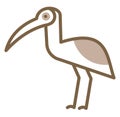 Standing brown bird, icon