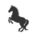 standing brown horse silhouette simple vector animal design Royalty Free Stock Photo