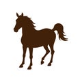 standing brown horse silhouette simple vector animal design Royalty Free Stock Photo