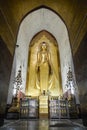 Standing Buddha Kassapa at the Ananda temple adorned in Bagan, Myanmar. Royalty Free Stock Photo