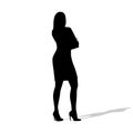 Standing business woman with folded arms