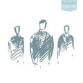 Standing businessman concept vector sketch. Royalty Free Stock Photo