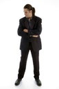 Standing businessman with folded hands