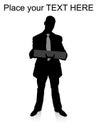 Standing businessman holding briefcase