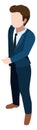 Standing businessman isometric character. Confident modern person