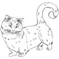 Standing cat breed Munchkin line art