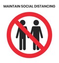 Maintain social distancing and stand at a distance of 1m to stop the spread of coronavirus covid-19