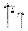 High Machine for Building, Crane with Hook Vector