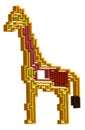 Standing 3d giraffe with labyrinth inside it. Vector isometric maze concept art. Educational puzzle. Modern geometric