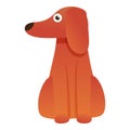 Standing dachshund icon, cartoon style