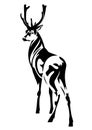 Standing deer black vector design