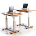 Standing desks isolated on white background Royalty Free Stock Photo