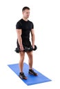 Standing Dumbbell Calf Raise or Squats workout Royalty Free Stock Photo