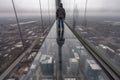 Standing on the Edge of the Skyline. Urban Adventure Concept.