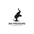 Standing elephant logo design with high pressure template