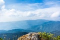 Standing empty on top of a mountain view