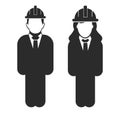 Standing Engineer Couple Icon.