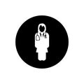 Standing Female Doctor Sign Icon. Royalty Free Stock Photo