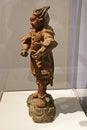 Standing Figure of Buddhist Guardian, 13th-14th century. Wood sculpture