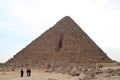 Standing in front of the great pyramid Royalty Free Stock Photo