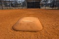 Pitchers mound at a baseball field closeup Royalty Free Stock Photo