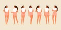 Standing girl set vector