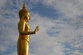 Standing golden Buddha