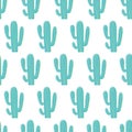 Standing Green Saguaro Cactus Vector Seamless Pattern Royalty Free Stock Photo