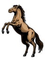 Standing horse in hand drawn style Royalty Free Stock Photo