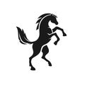 Standing horse vector silhouette Royalty Free Stock Photo