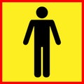 Standing human warning icon. Vector illustration