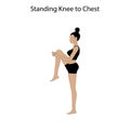 Standing knee to chest pose yoga workout