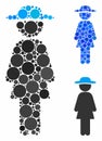 Standing lady Mosaic Icon of Round Dots