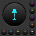 Standing lampshade dark push buttons with color icons