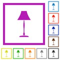 Standing lampshade flat framed icons