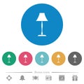 Standing lampshade flat round icons