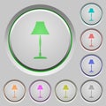 Standing lampshade push buttons