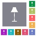 Standing lampshade square flat icons