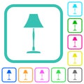 Standing lampshade vivid colored flat icons