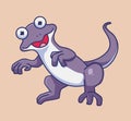 standing lizard purple. Isolated animal illustration. Flat Style Sticker Icon Premium vector Royalty Free Stock Photo