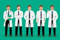 Standing male doctor poses