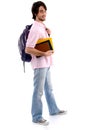 Standing man with books and bag Royalty Free Stock Photo