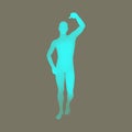 Standing Man. 3D Human Body Model. Design Element. Man Stands on his Feet.