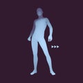 Standing Man. 3D Human Body Model. Design Element. Man Stands on his Feet. Vector Illustration