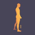 Standing Man. 3D Human Body Model. Design Element. Man Stands on his Feet. Vector Illustration