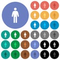 Standing man round flat multi colored icons Royalty Free Stock Photo