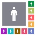 Standing man square flat icons Royalty Free Stock Photo