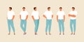 Standing man vector set