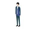 Standing men man isometric illustration vector, isometric men,people isometric,looking men