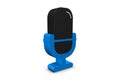 Standing Microphone - Black And Blue 3D Illustration - Isolated On White Blackground Royalty Free Stock Photo